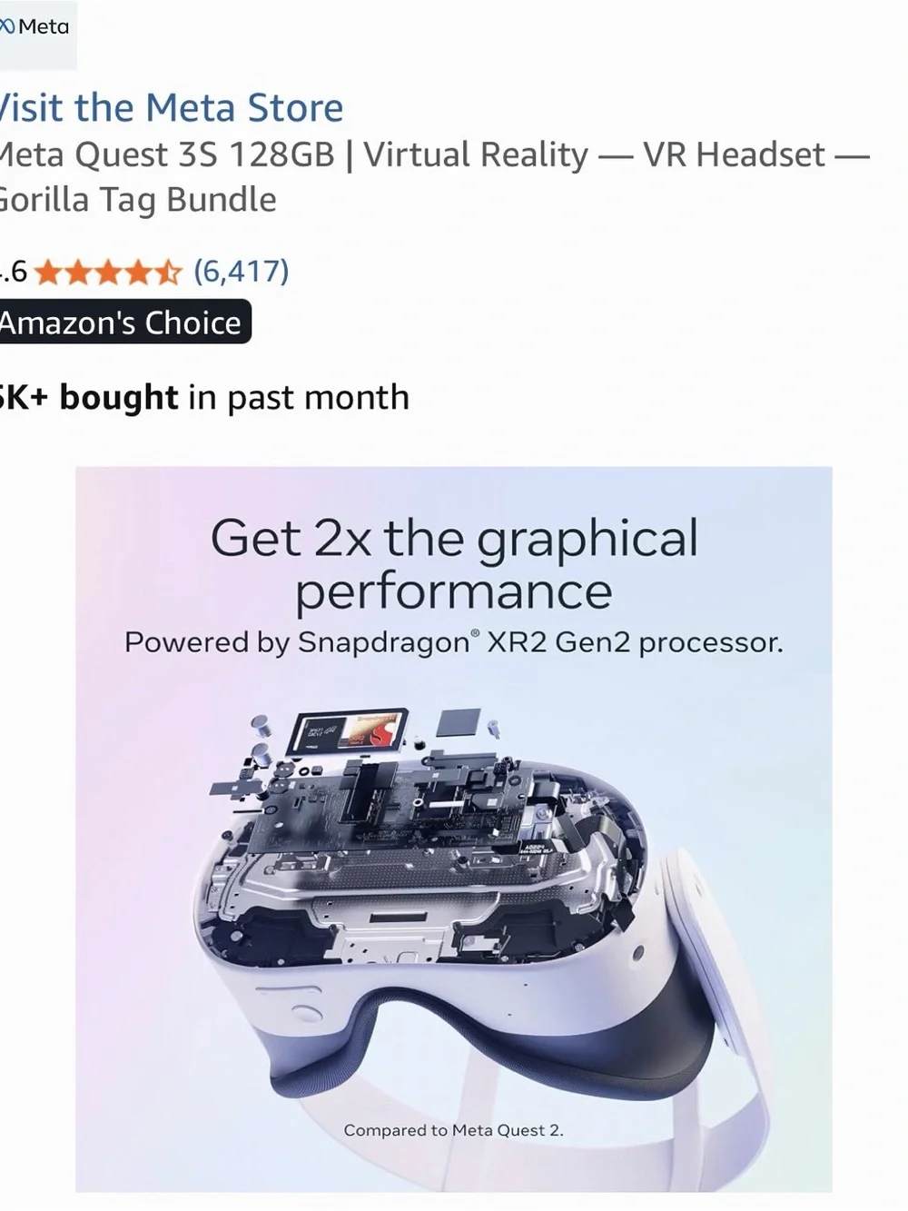 Meta Quest 3S 128GB VR Headset — White